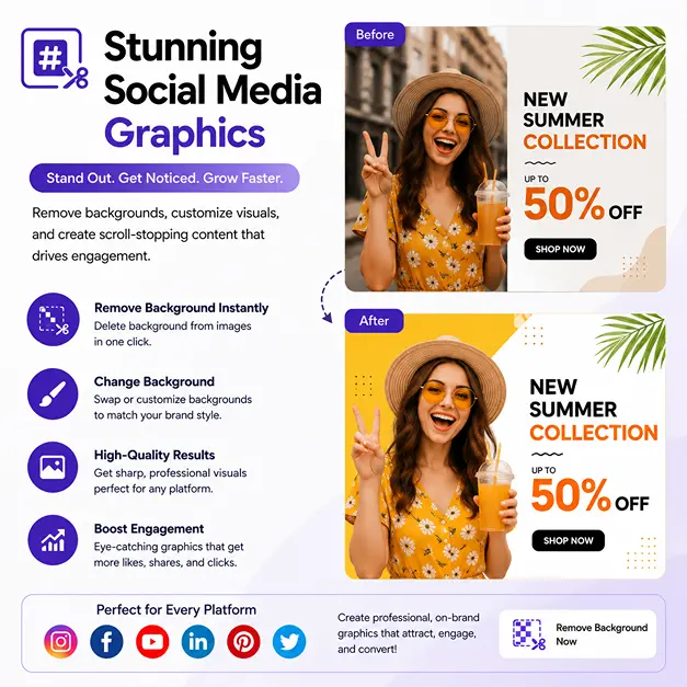 Social Media Graphics uses remove background